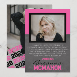 Shock rosa & Black Studenten 2 - tackkort för foto Inbjudningar
