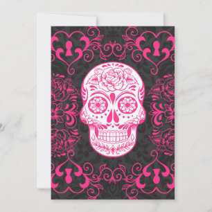 Shock rosa Black Sugar Skull Ro Gothic Grunge