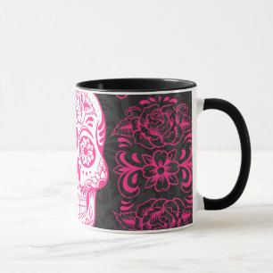 shock rosa Black Sugar Skull Ro Gothic Grunge Mugg