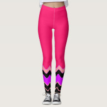 Shock rosa, Black & White vågigt Chevron mönster