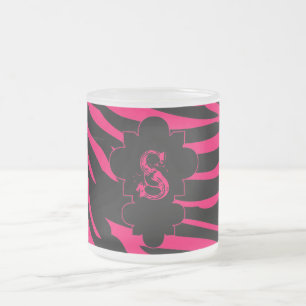Shock rosa Black Zebra Frosted Glass Coffee Mugg K