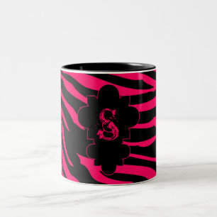 Shock rosa Black Zebra tryck Animal Coffee Mugg Ko