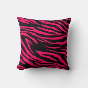 Shock rosa Black Zebra tryck Couch Dekorativ kudde