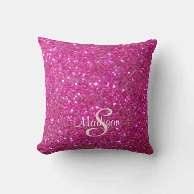 shock rosa Bling Glittering-mall, anpassade Kudde (Framsida)