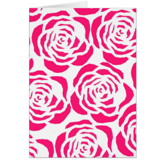 shock rosa blomkonturer hälsningskort
