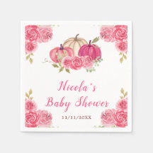 Shock rosa Blommigt Pumpkins Baby Shower