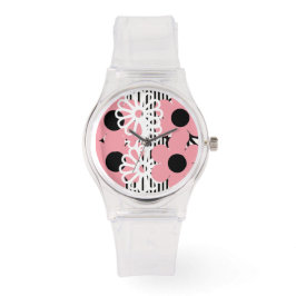 Shock rosa Blommigt Watch Armbandsur