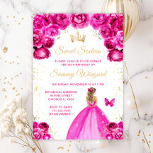 Shock rosa Blonde Hair Princess Sweet sixteen