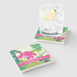 Shock rosa Blooming Geraniums Florist-eget namn Stenunderlägg