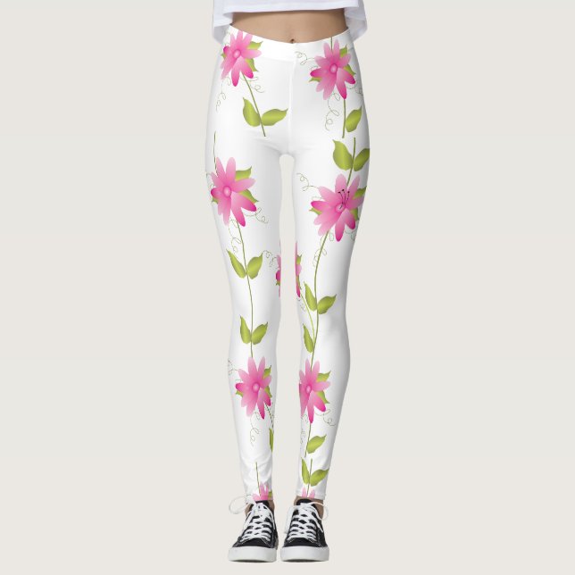 Shock rosa Blötläggning Leggings (Framsida)