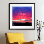 Shock rosa Blue Sunset Photo Slår idag i Ansikte Poster<br><div class="desc">Det är slutet på en lång dag, och ibland behöver du bara lägga i en strid! "Slå i ansikte i dag", för allt är möjligt att gång du tänker på det. Gaze på detta inspirerande fotografi poster av en fantastisk solnedgång av hettens nyp, orangar, lila och kornblommor. Gör en underbar...</div>
