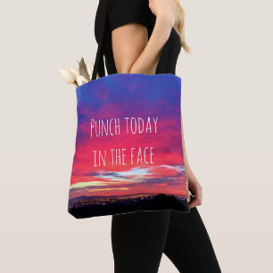 Shock rosa Blue Sunset Slår i dag i Ansikte fetsti Tygkasse