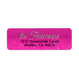 Shock rosa Bokeh Anpassningsbar Text Address Label Returadress Etikett