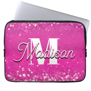 Shock rosa Bokeh Monogram Laptop Fodral