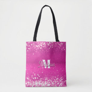 Shock rosa Bokeh Monogram Tygkasse