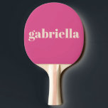 Shock rosa Bold Typography Personlig Namn<br><div class="desc">Bold Modern Typography Personlig Namn Ping Pong Paddle i Shock rosa</div>