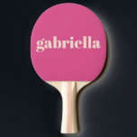 Shock rosa Bold Typography Personlig Namn Pingisracket<br><div class="desc">Bold Modern Typography Personlig Namn Ping Pong Paddle i Shock rosa</div>