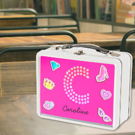 Shock rosa Brev C Monogram Girly Back to school