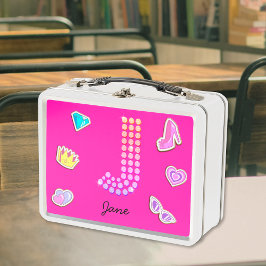 Shock rosa Brev J Monogram Girly Back to school