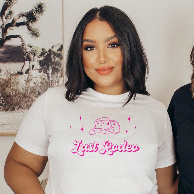 Shock rosa Brides Last Rodeo Bachelorette Party T Shirt (Skapare uppladdad)