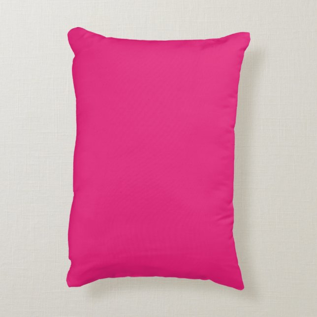 Shock rosa Bröllop | Bold Solid Färg Inbjudan Prydnadskudde (Baksidan(Vertikal))