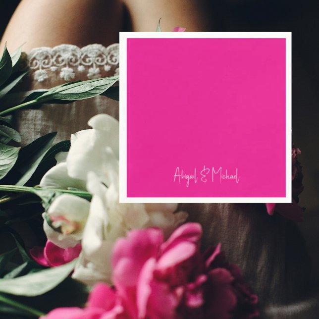 Shock rosa Bröllop Cocktail Pappersservett (Skapare uppladdad)