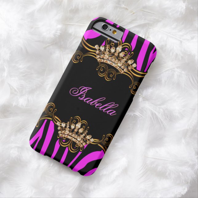 Shock rosa Bronze Tiara Krona Zebra Case-Mate iPhone Skal (In Situ)