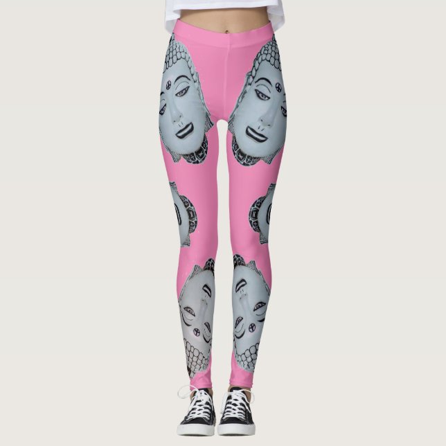 Shock rosa Buddha Leggings (Framsida)