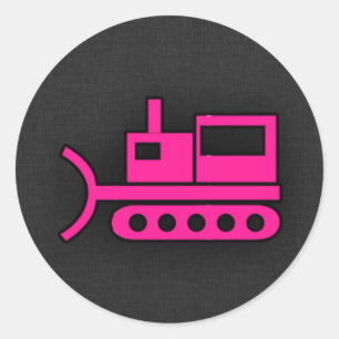 Shock rosa Bulldozer Runt Klistermärke