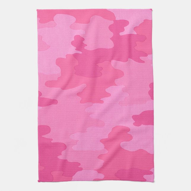 Shock rosa Camouflage Kitchen Towel Kökshandduk (Vertikal)