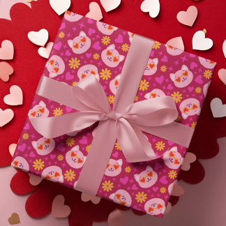 Shock rosa Cat Heart Sunglass Presentpapper