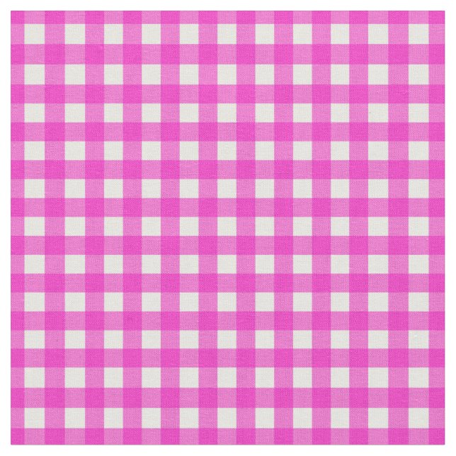 Shock rosa Checkade Gingham för Home Canning Lids Tyg (Närbild)