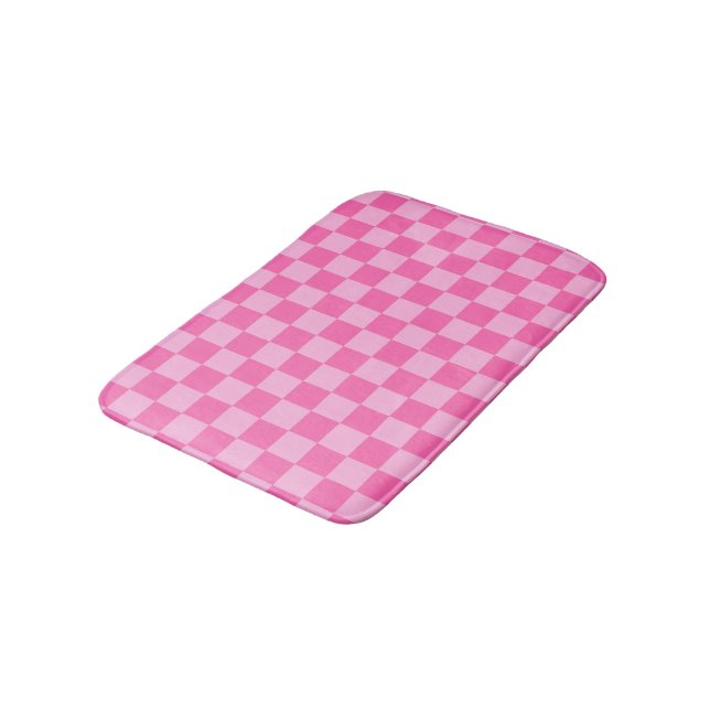 Shock rosa Checkboard Badrumsmatta (Vinklad)