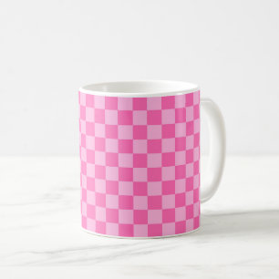 Shock rosa Checkboard Kaffemugg