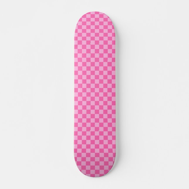 Shock rosa Checkboard Mini Skateboard Bräda 18,5 Cm (Framsida)