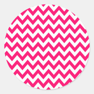 Shock rosa Chevron Stickers Runt Klistermärke