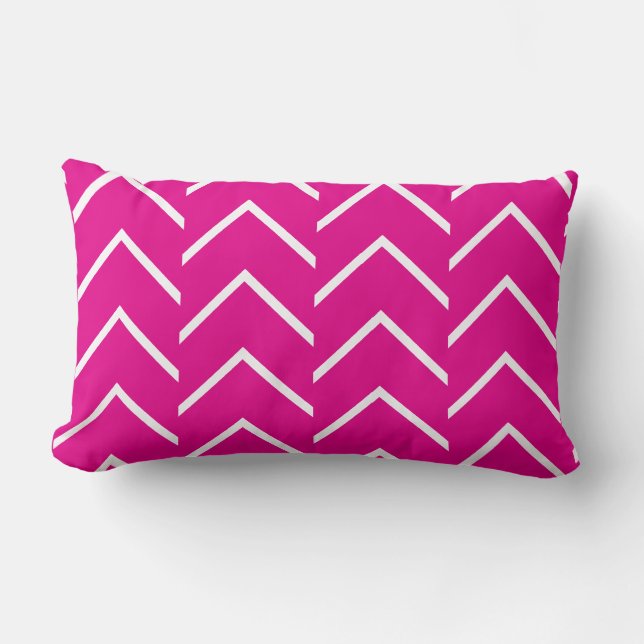 Shock rosa Chevron Tribal-utskrift Lumbarkudde (Framsida)