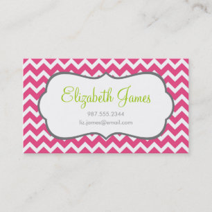 Shock rosa Chevron Visitkort