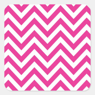 Shock rosa Chevron zigzag Mönster Fyrkantigt Klistermärke