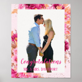 Shock rosa Chrysanthemum Kärlek i Bloom Anpassning Poster