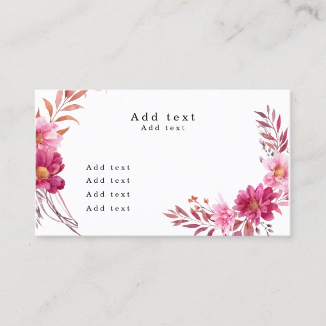 Shock rosa Chrysanthemum Visitkort (Framsida)