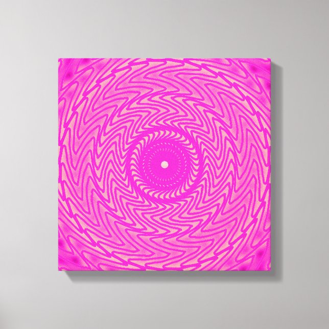 Shock rosa circles mönster canvastryck (Framsida)