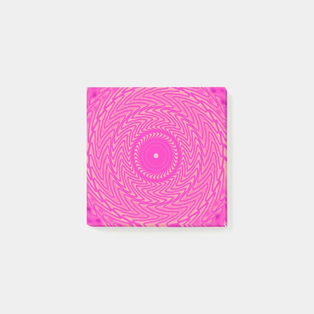 Shock rosa circles mönster post-it block (Framsida)