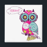 Shock rosa Colorful Ornate Retro Blommigt Uggla Ma Magnet<br><div class="desc">Ett färgat ornat uggla i ljust färg och blommönster. En del av färg är mörkens lila,  ljusblå,  chartreuse och shock rosa. Om du vill ha den här designen men vill ha den i ett annat färg/er eller ord,  klicka på kontaktknappen. Tack.</div>
