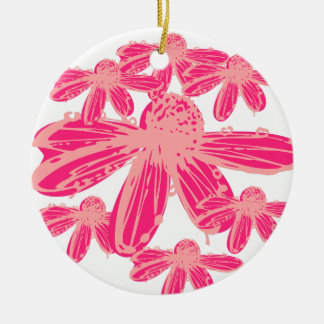 SHOCK ROSA CONEFLOWER BLOSSON JULGRANSPRYDNAD KERAMIK