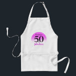 Shock rosa Confetti Dots 50 och Fabulous Birthday Förkläde<br><div class="desc">"50 och fantastisk." Var stolt, gladd och vaktmästare i 50 med stil! Den här chicen, lekfull, personlig, rosa konetti apron kommer att göra hennes födelsedag speciell. Det finns också möjlighet att matcha pappert tallrikar och servetter. En underbar gåva till en bra vän! Skriv bara in namn (och ålder om du...</div>