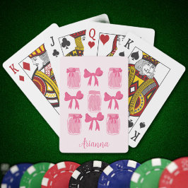 Shock rosa Coquette Pickle Burk och Bow Personlig Casinokort