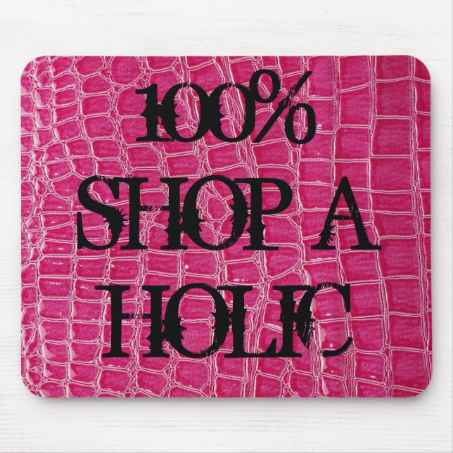 Shock rosa Croc Crocodile Skin Personlig Mousepad Musmatta (Framsidan)