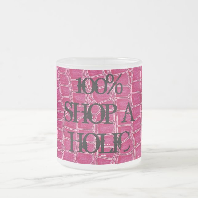 Shock rosa Croc Faux Frosted Glass Coffee Mugg Kop (Center)