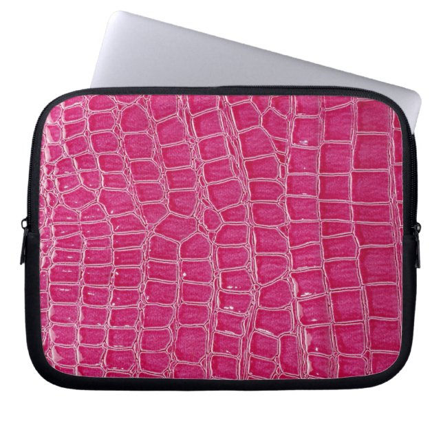 Shock rosa Croc Faux Laptop sleeve Protective Fodr (Framsidan)